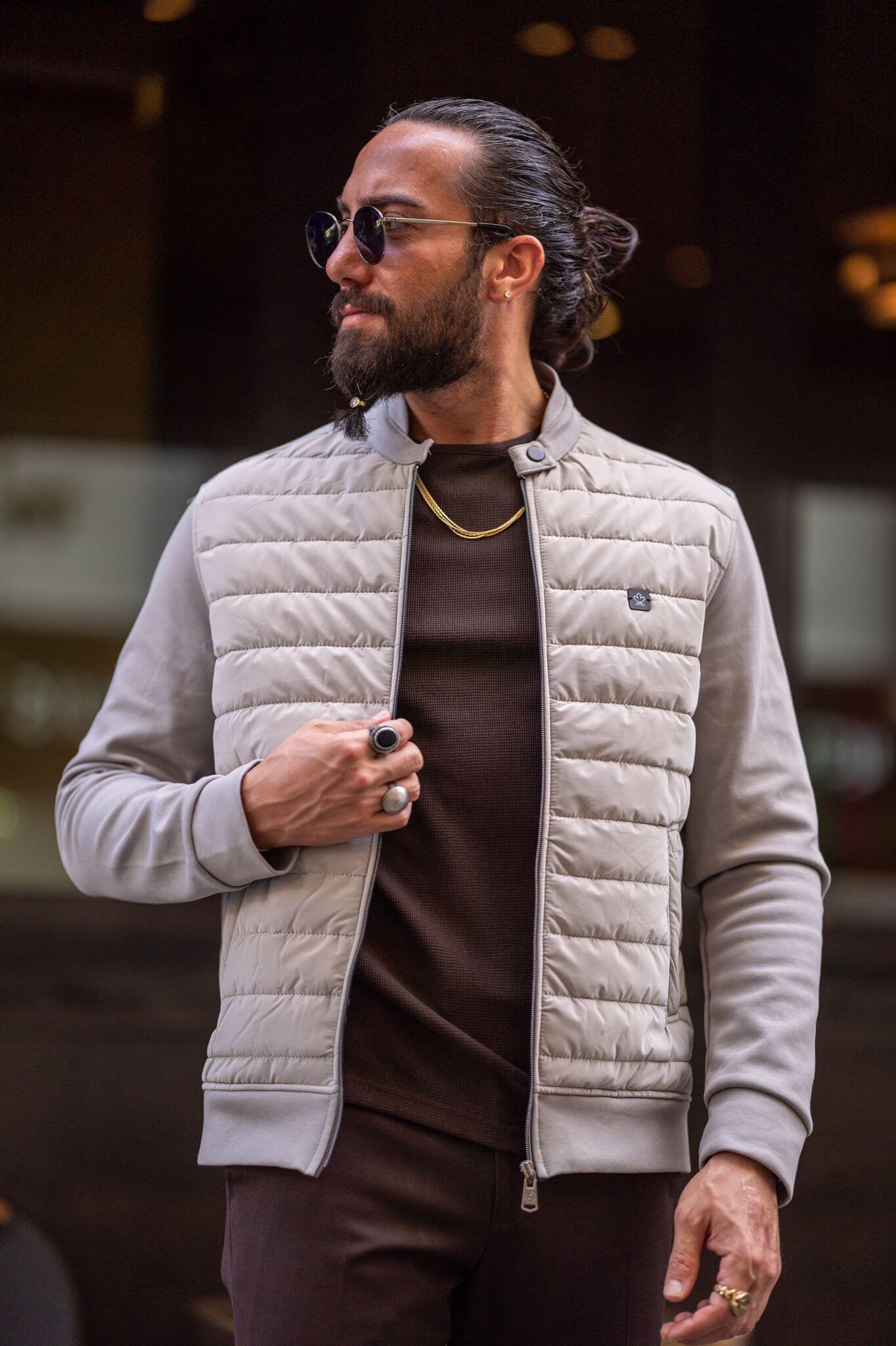 Beige Quilted Jacket