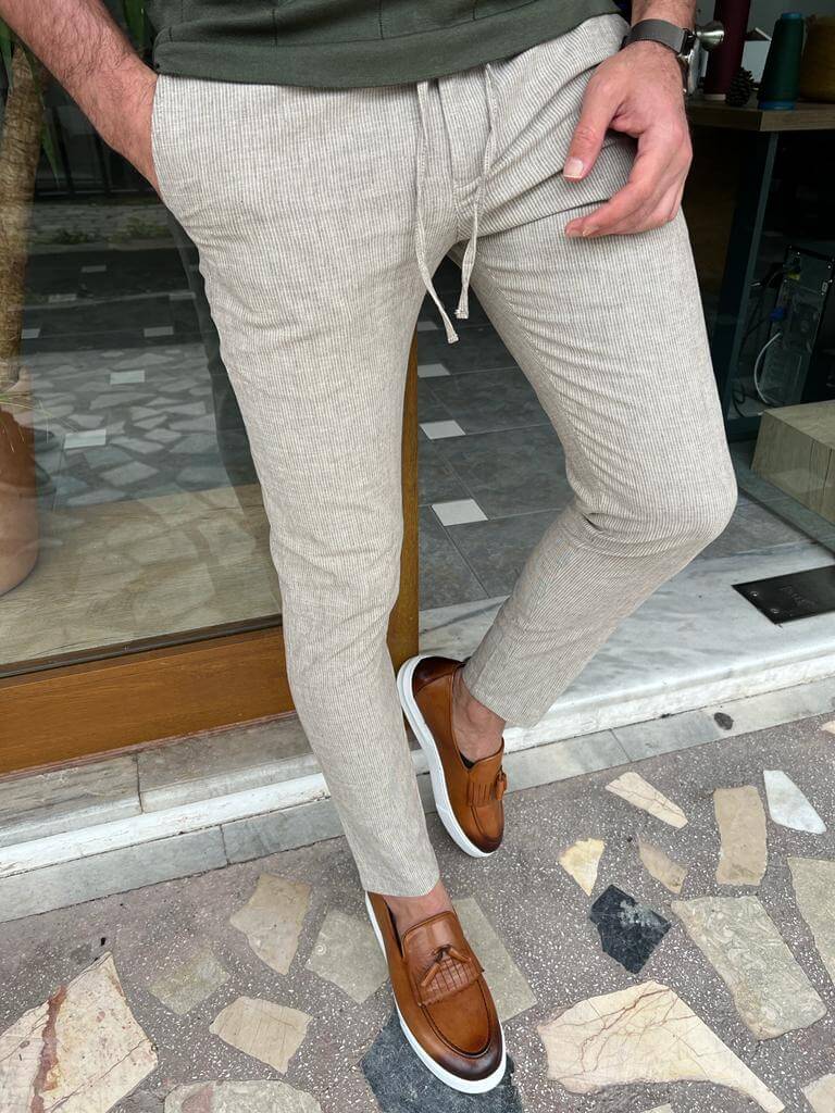 URRU Mens Linen Cotton Pants Lightweight Drawstring India