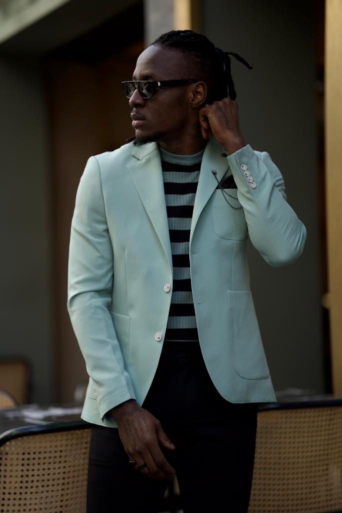Mint Blazer Jacket by HolloMen: Stylish & Classy Elegance