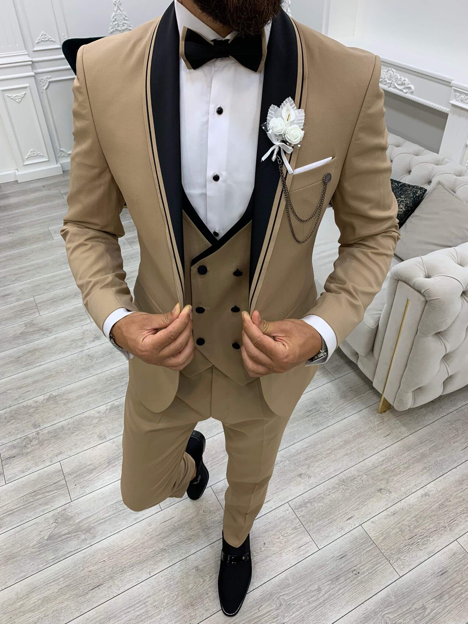 Cream wedding suit for clearance groom