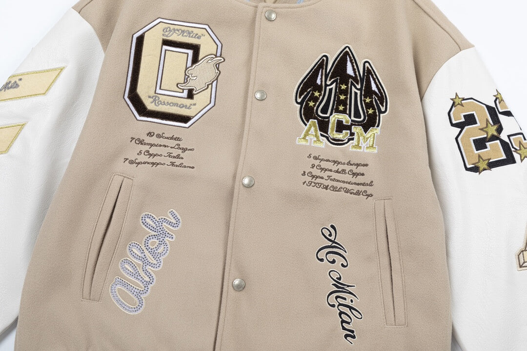 AC Milan x Off-White Beige Varsity Jacket