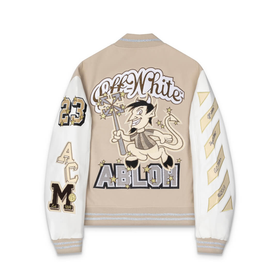 AC Milan x Off-White Beige Varsity Jacket