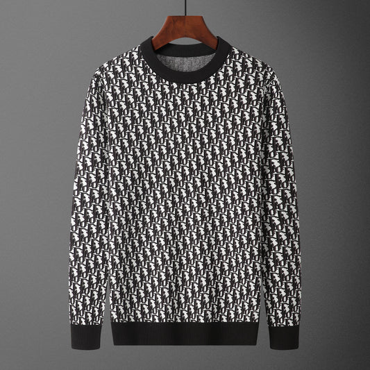 Christian Dior Men's Oblique Black White Sweater