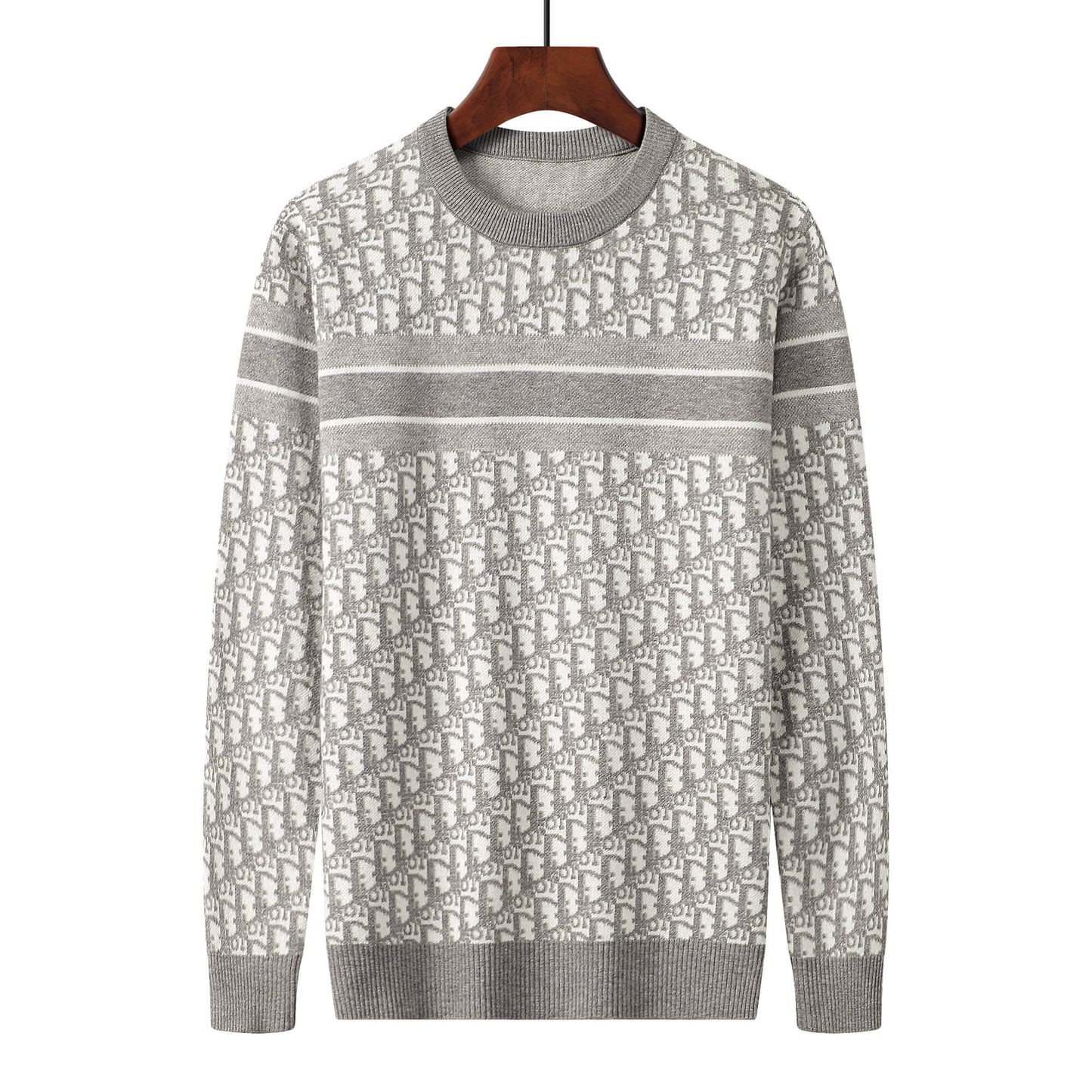 Christian Dior Oblique Gray White Jacquard Sweater