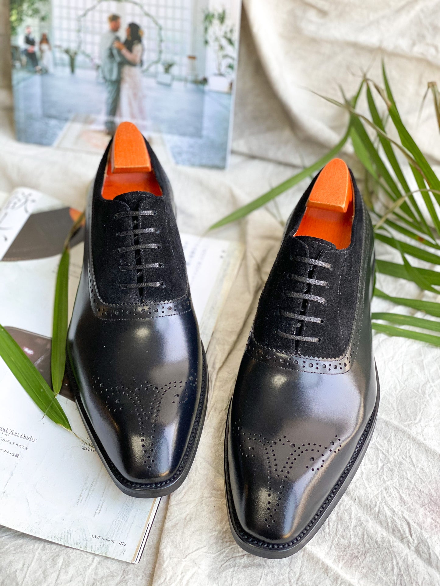 Sapatos Oxford Brogue Pretos Clássicos