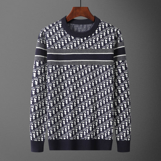 Dior Oblique Motif Navy Blue Sweater