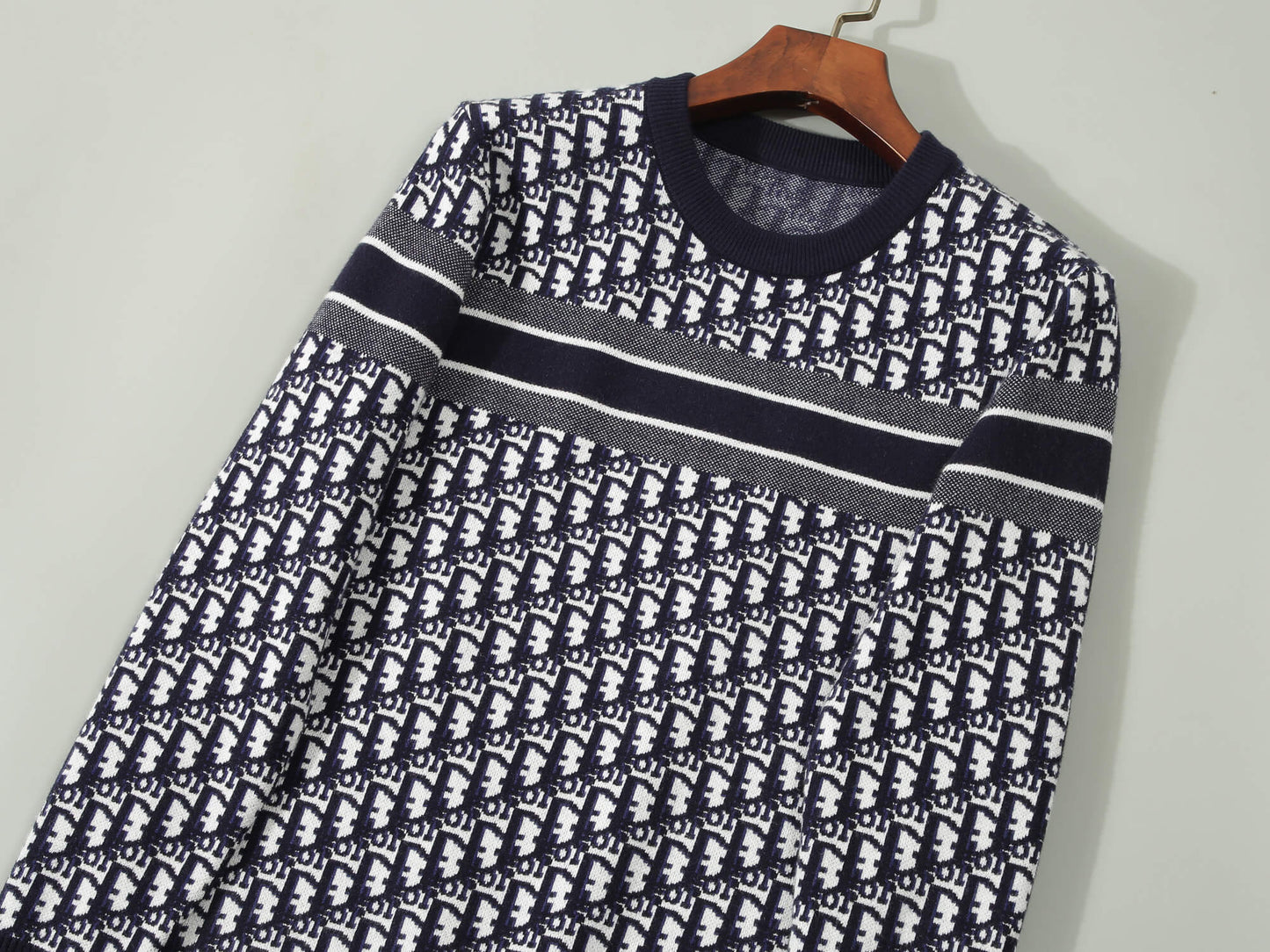 Dior Oblique Motif Navy Blue Sweater