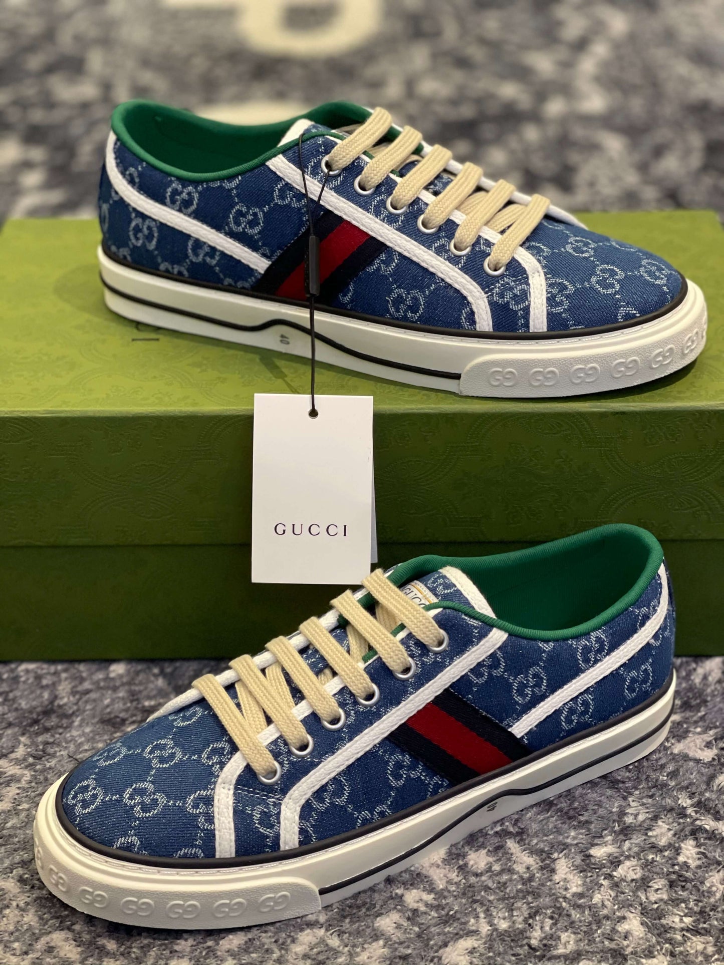 Gucci Tennis 1977 Blue Denim  Sneakers