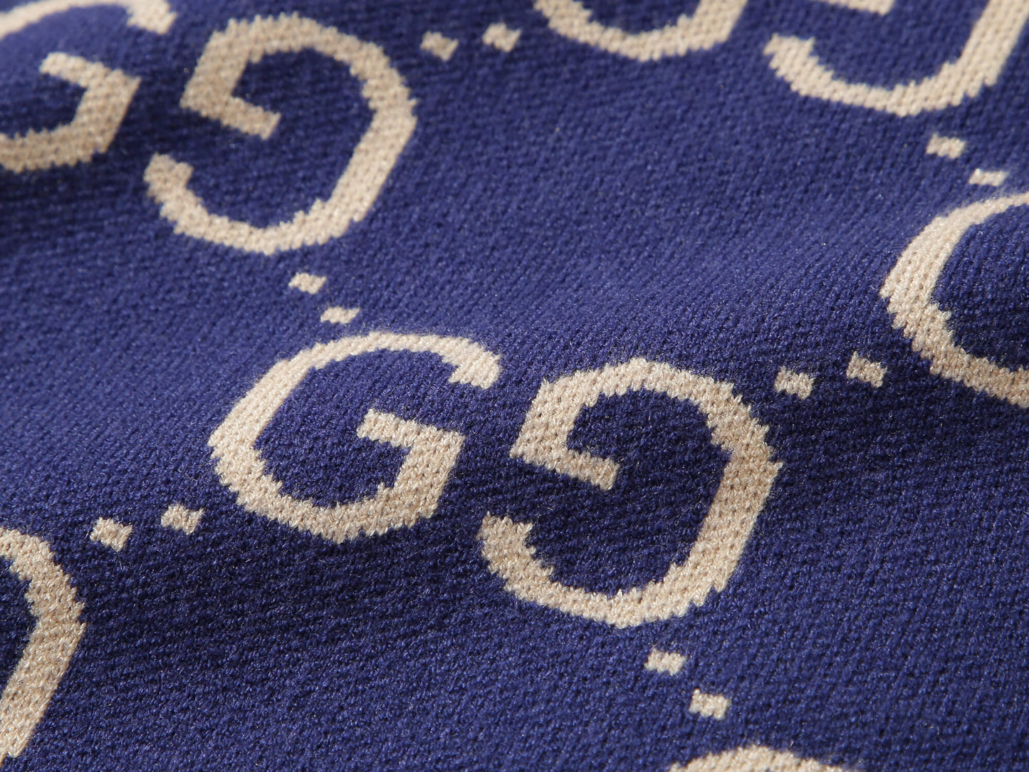 Gucci GG Jacquard Blue Wool Sweater