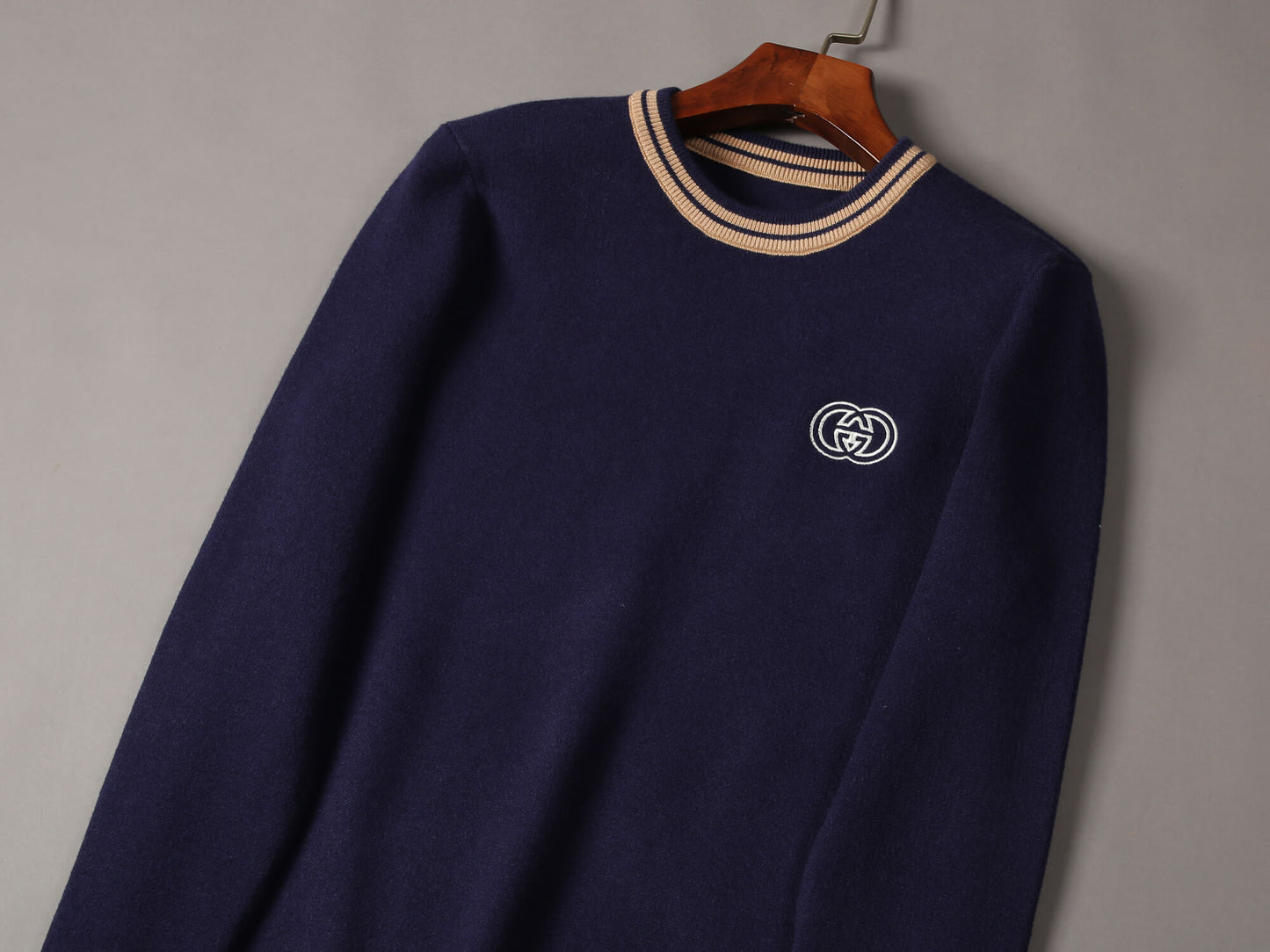 Gucci Interlocking G Navy Blue Wool Sweater