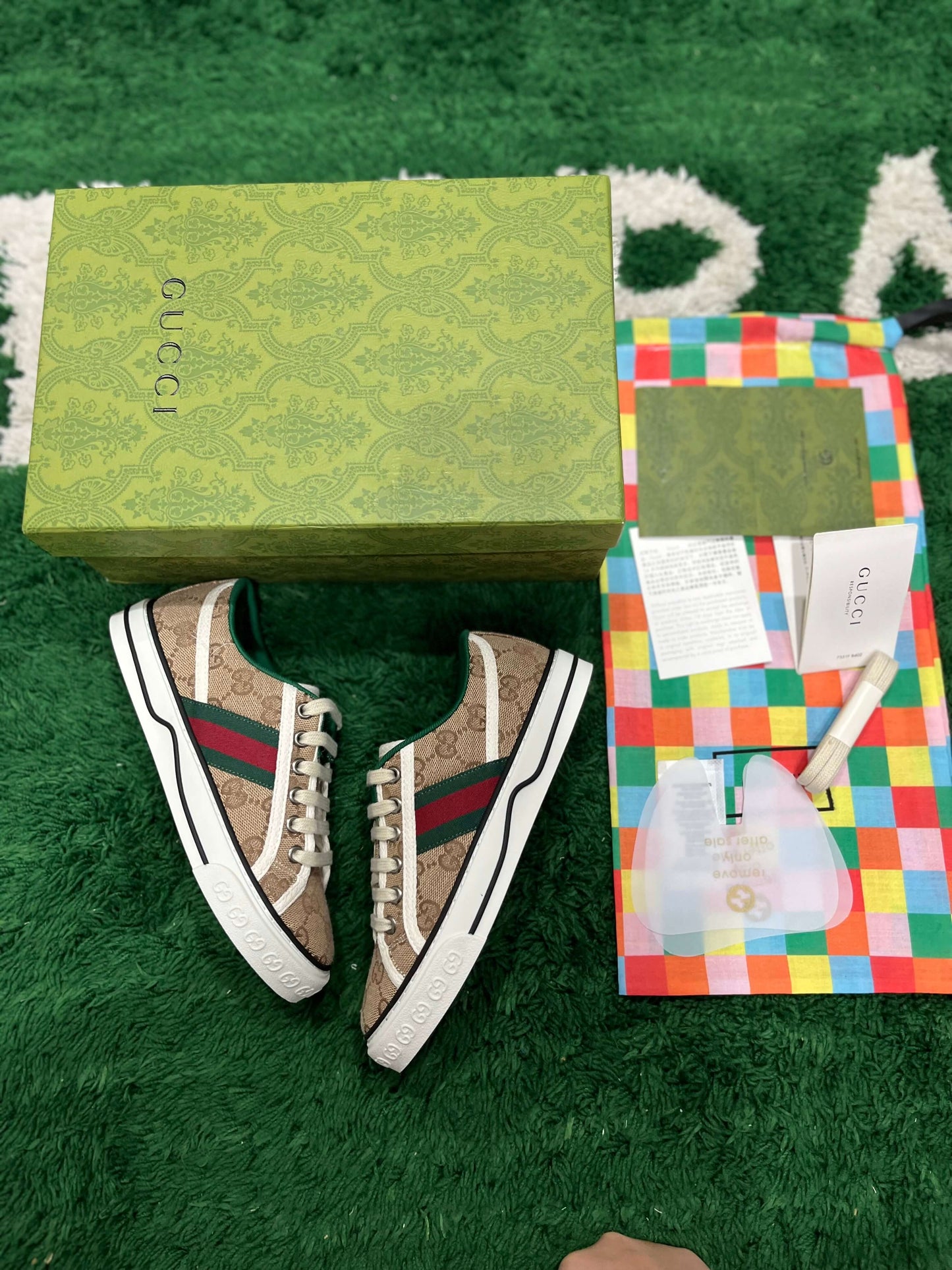 Gucci Tennis 1977 GG Logo Beige Sneaker