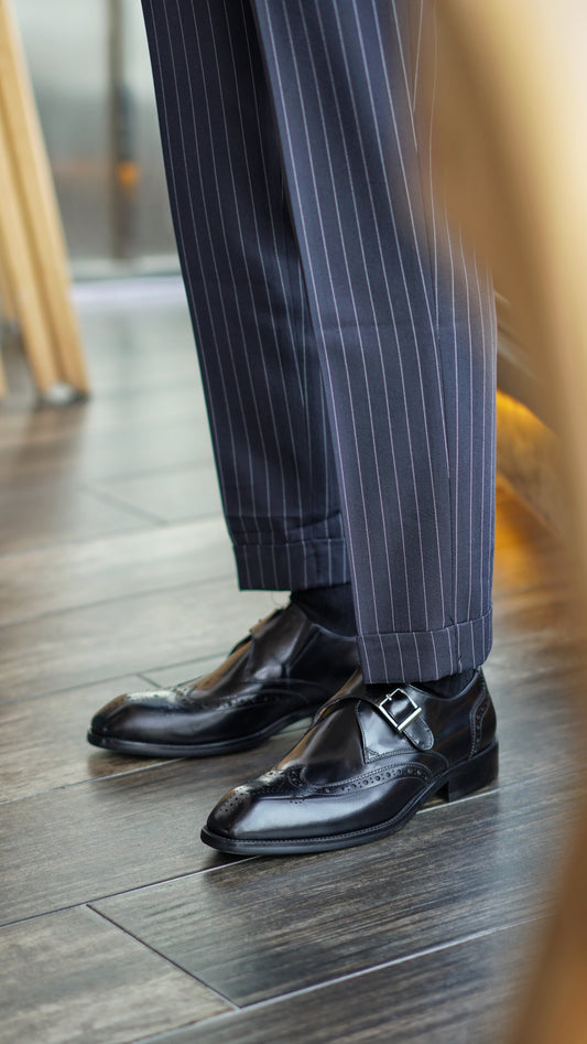 Imperial Patina Black Single Monk Straps