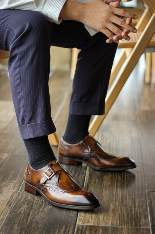 Imperial Patina Monk Straps - Mahogany