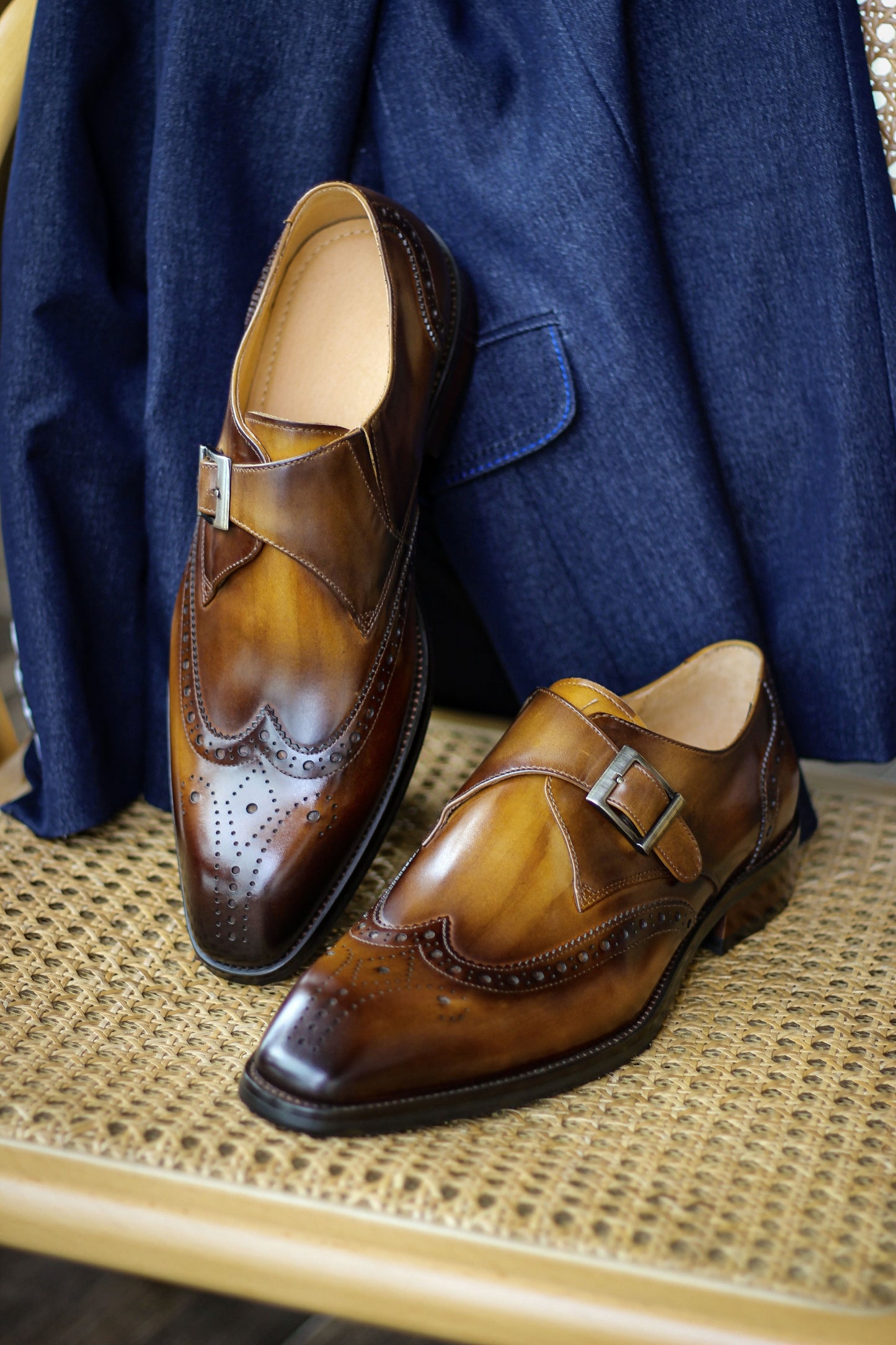 Imperial Patina Monk Straps - Mahogany