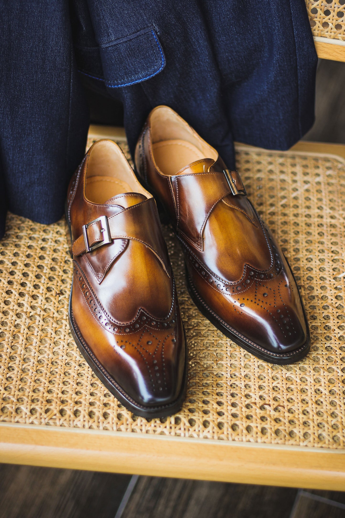 Imperial Patina Monk Straps - Mahogany