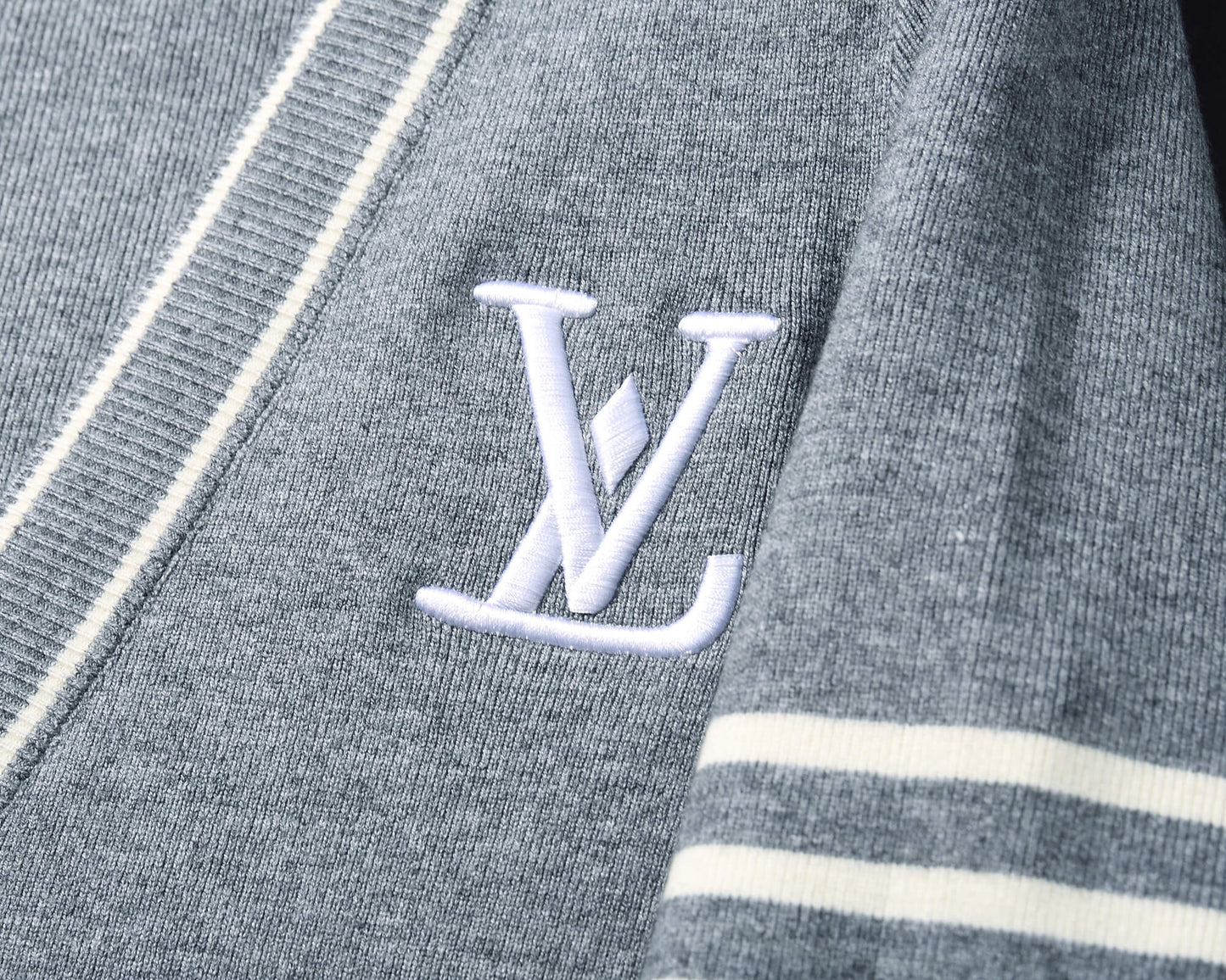 Louis Vuitton LV Gray & Black Cardigan