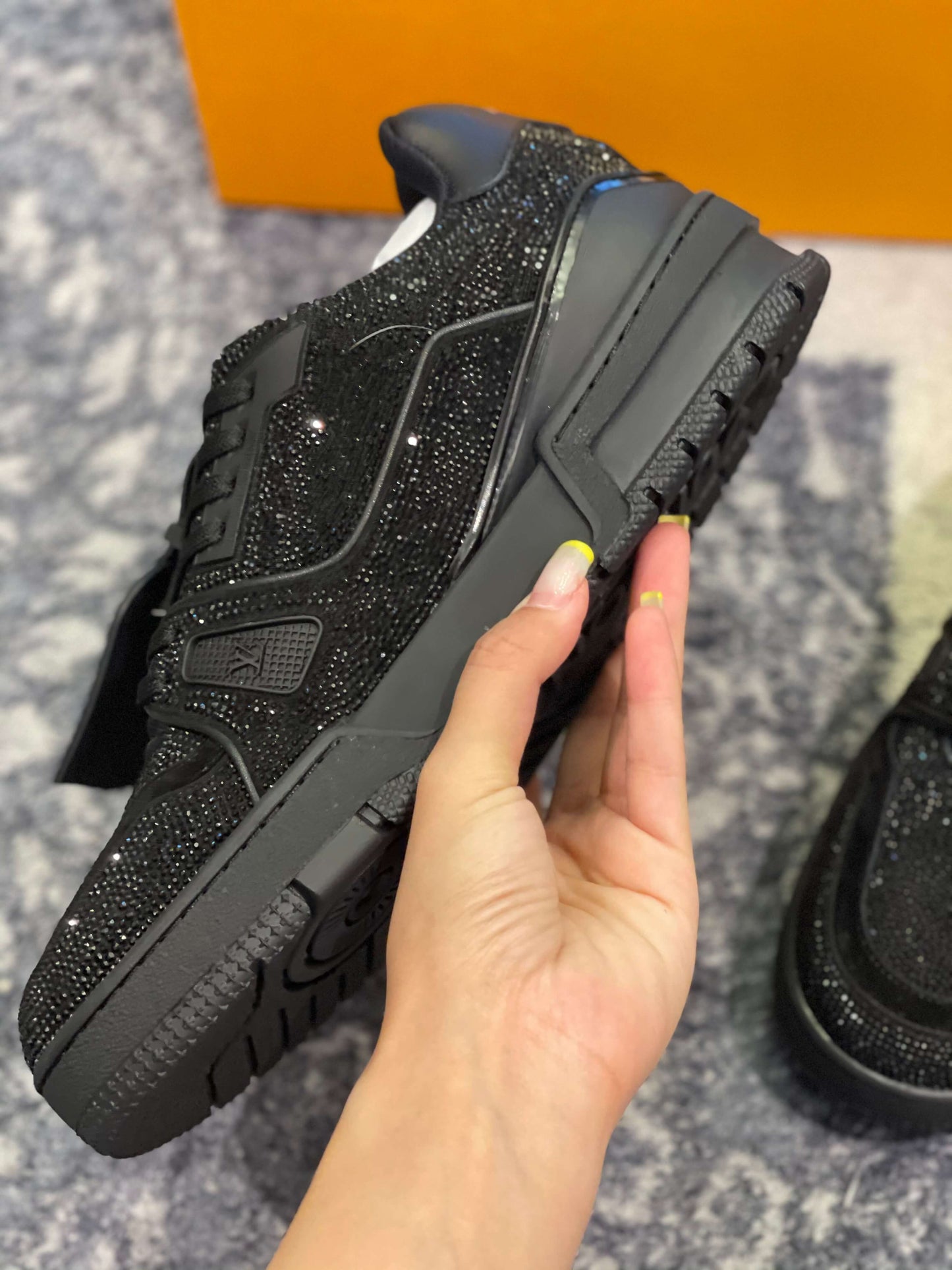 Louis Vuitton LV Trainer Black Glitters Sneaker