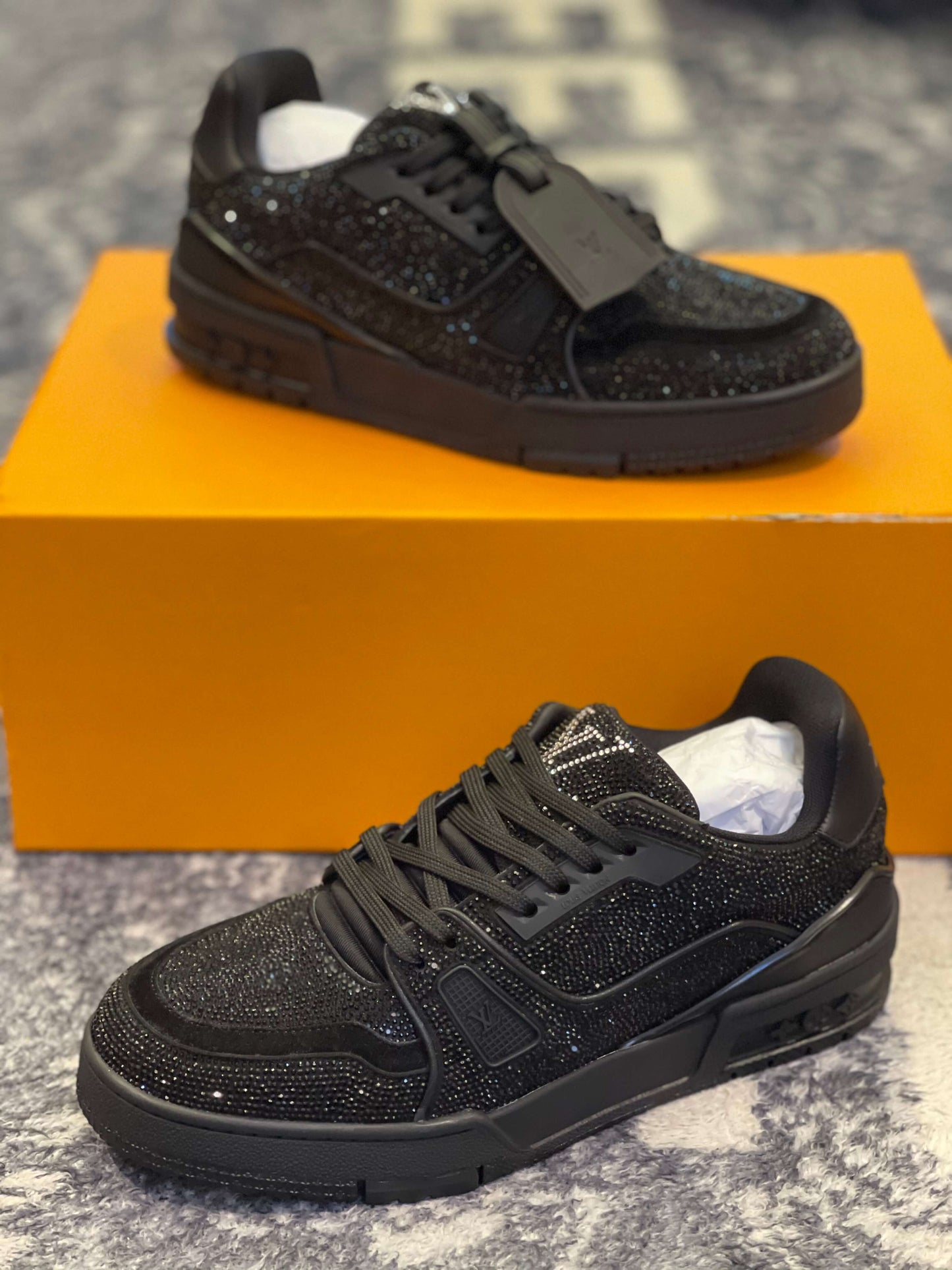 Louis Vuitton LV Trainer Black Glitters Sneaker