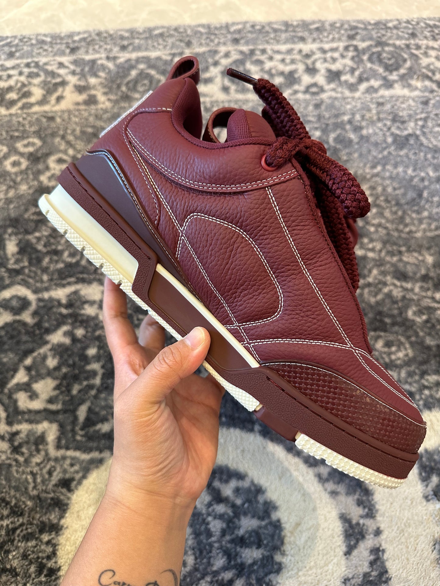 Louis Vuitton LV Trainer Burgundy Skate Sneaker