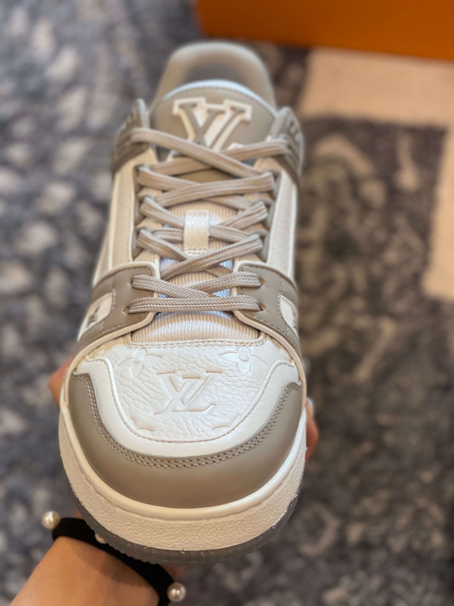 Louis Vuitton LV Trainer Gray White Sneakers