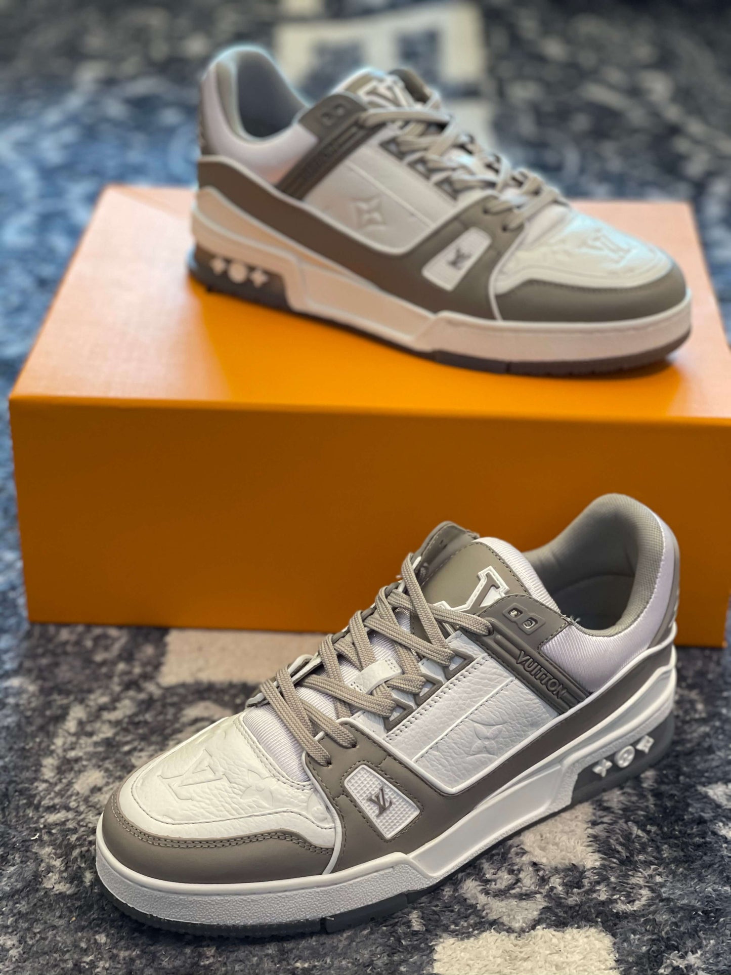 Louis Vuitton LV Trainer Gray White Sneakers