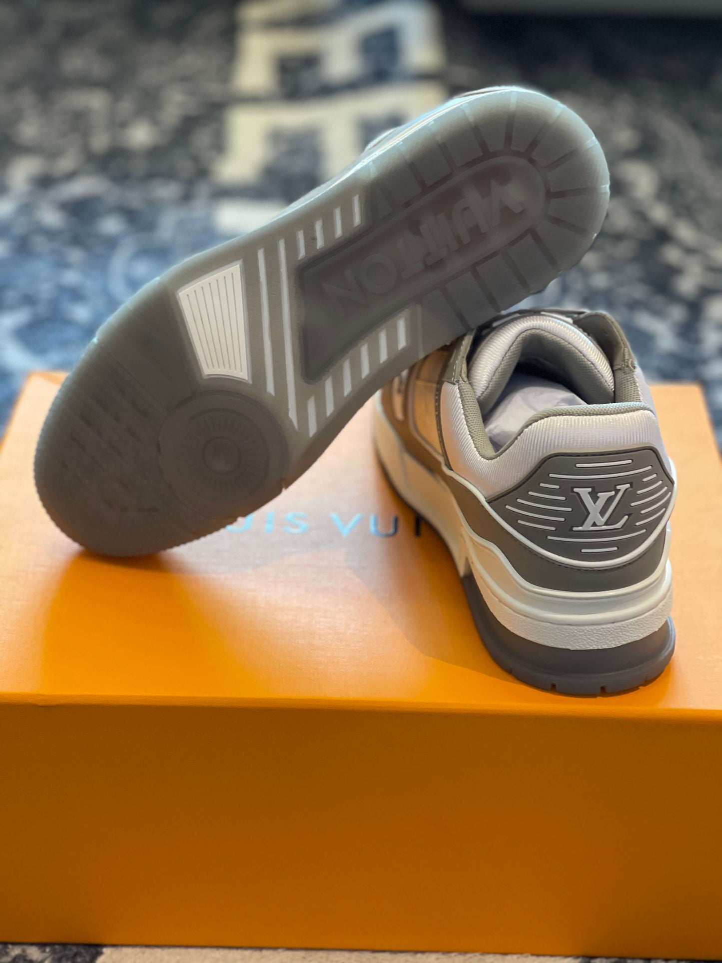 Louis Vuitton LV Trainer Gray White Sneakers