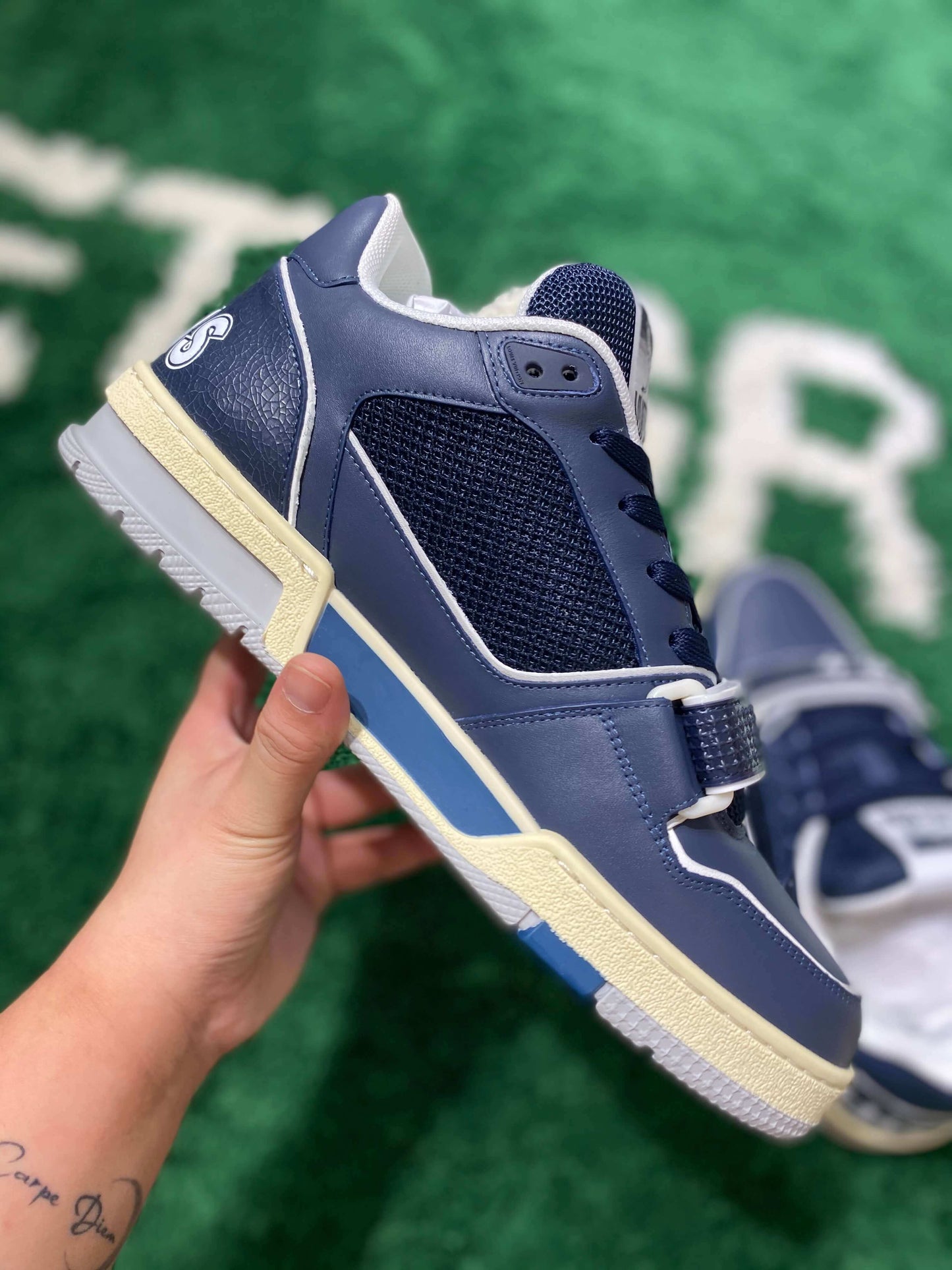 Louis Vuitton LV Trainer Navy Mesh Sneaker