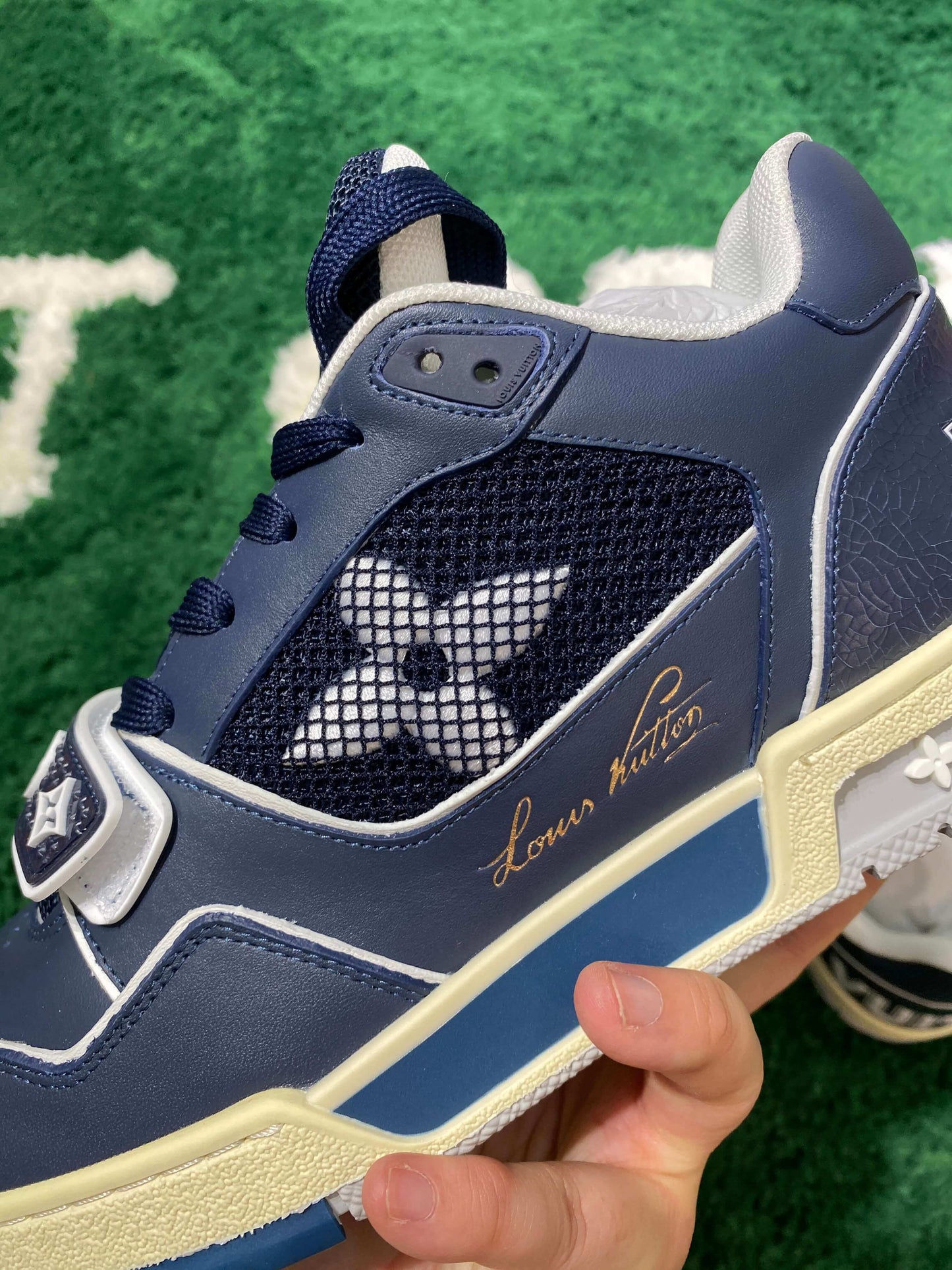 Louis Vuitton LV Trainer Navy Mesh Sneaker