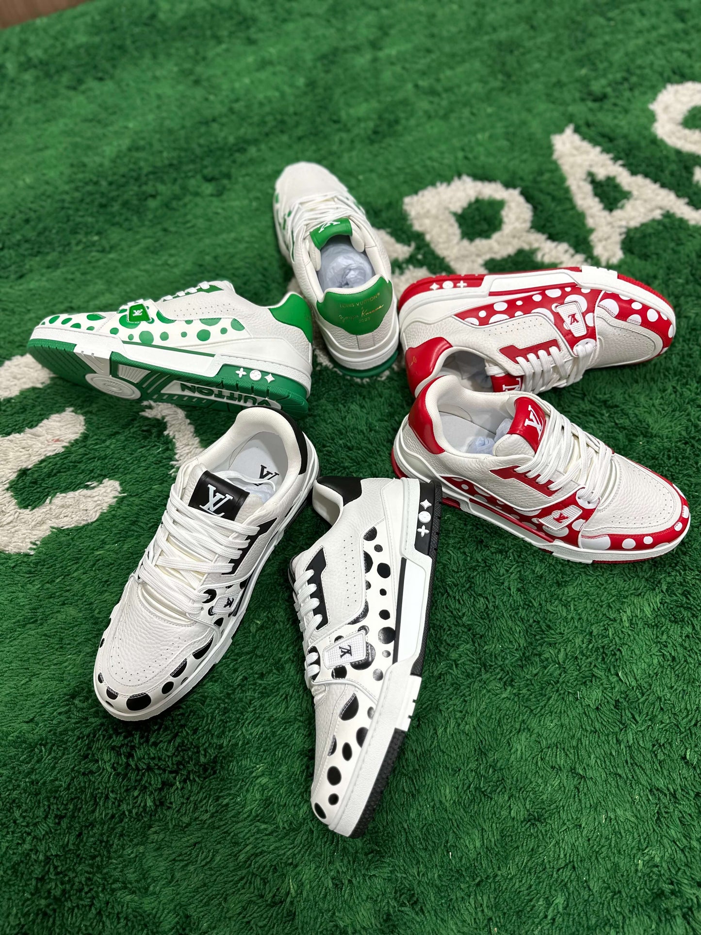 Louis Vuitton LV Trainer Yayoi Kusama Green White