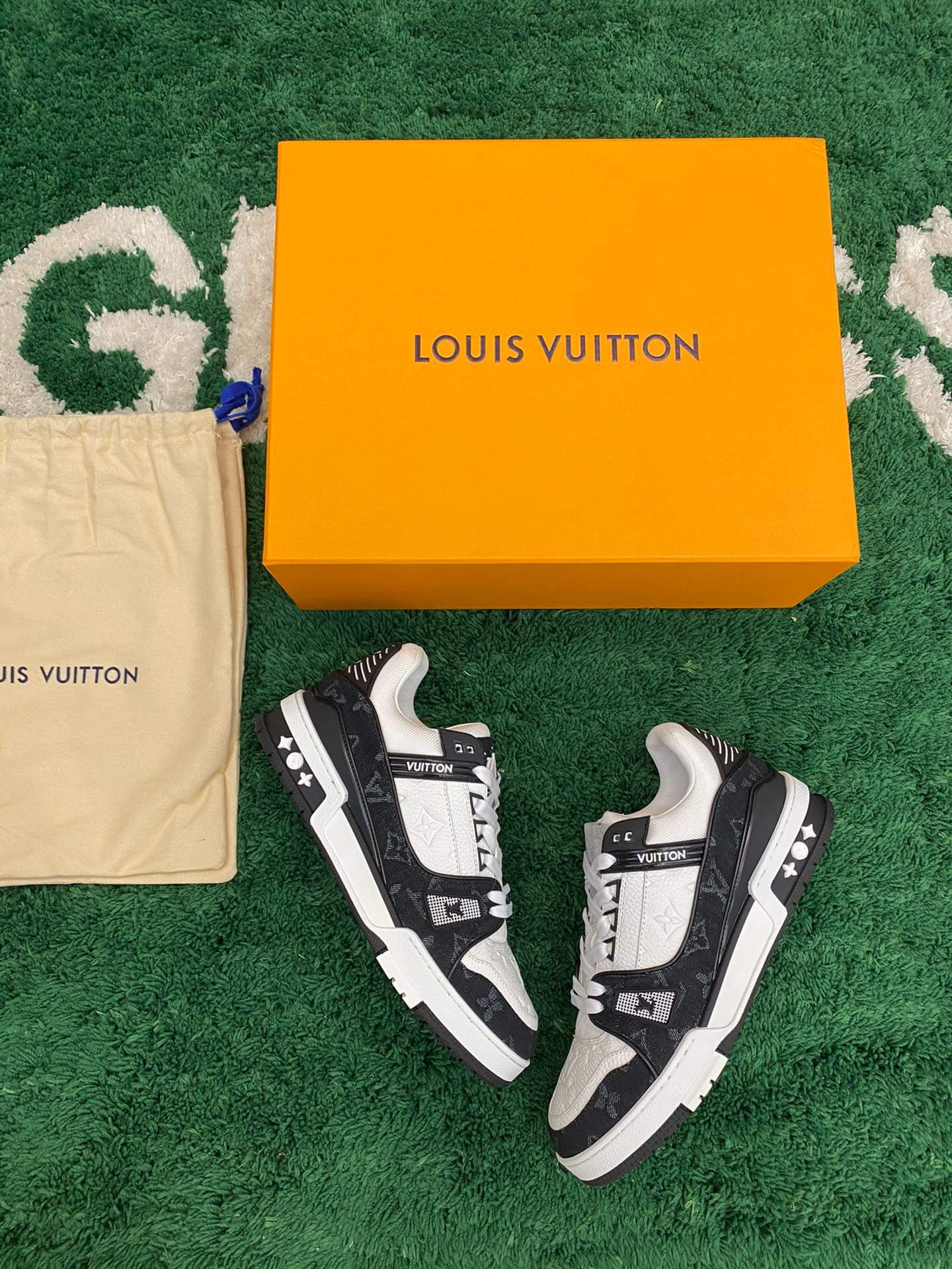 Louis Vuitton Trainer Denim Black White Sneaker