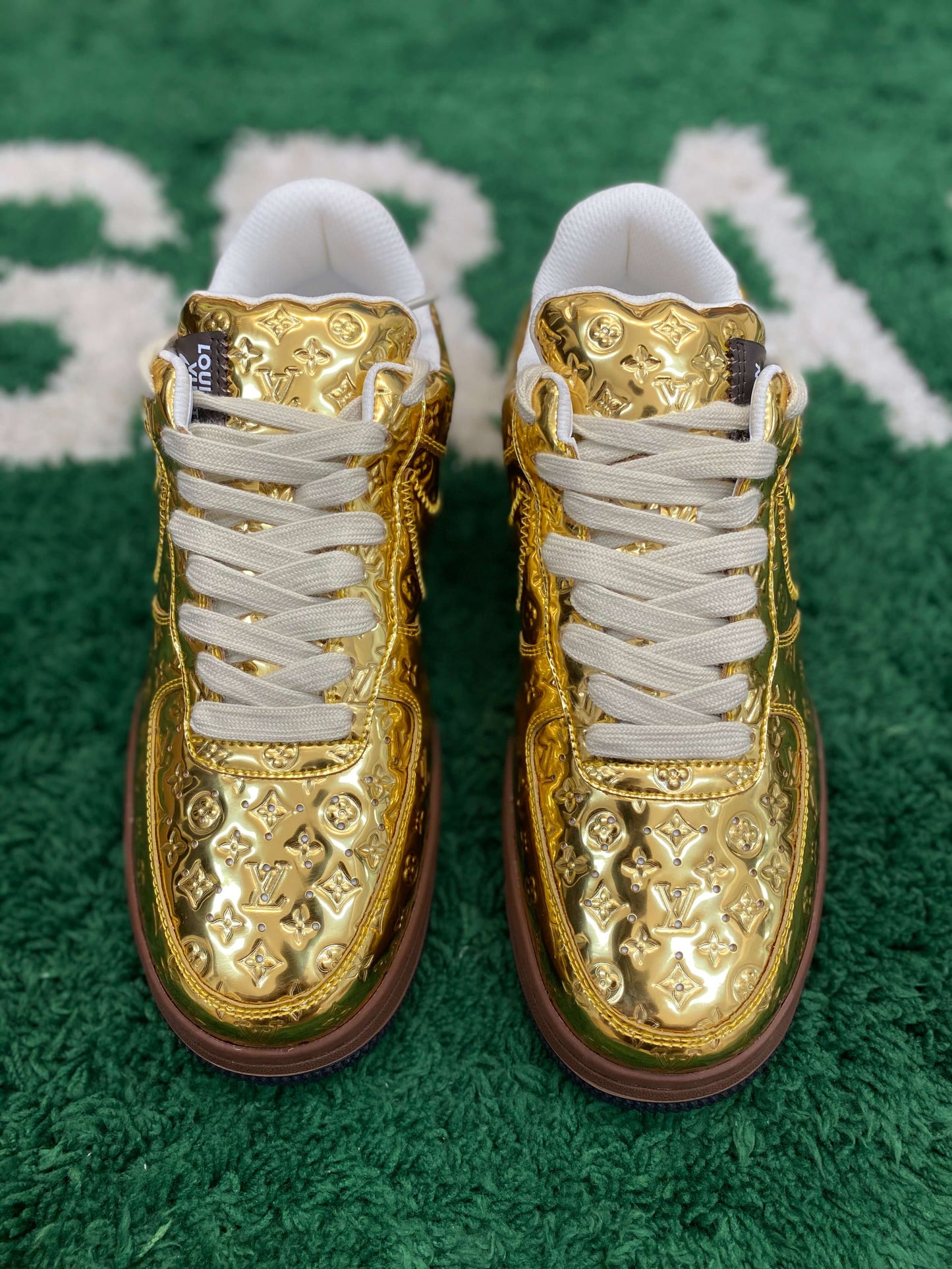 Louis Vuitton x Nike Air Force 1 "Metallic Gold" Sneaker