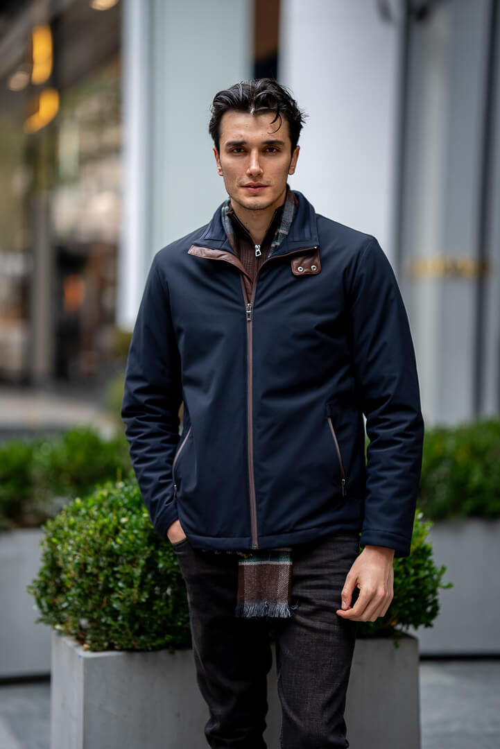 Men's Navy Blue Waterproof Coat.