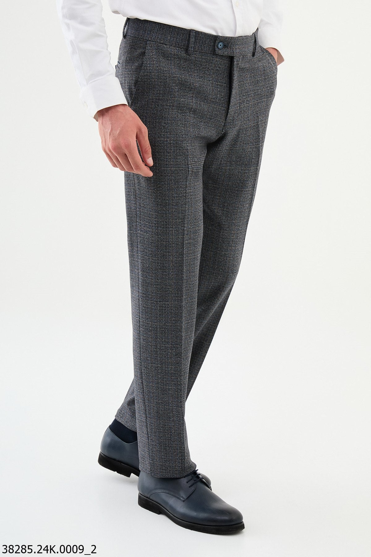 Men's Tailored Gray Checkered Pants.