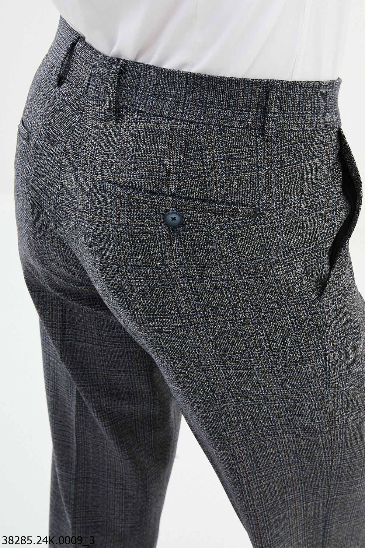 Men's Tailored Gray Checkered Pants.