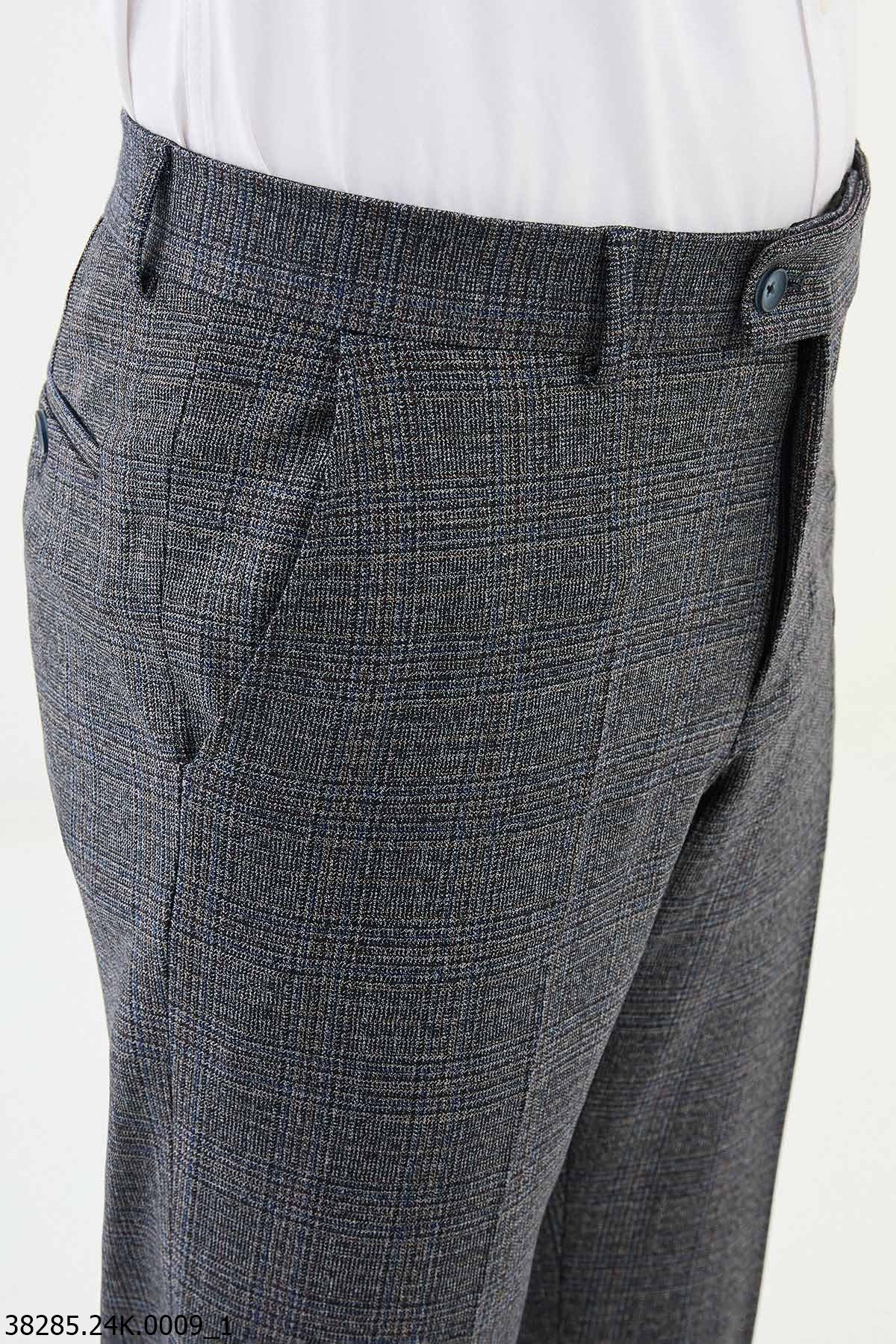 Men's Tailored Gray Checkered Pants.