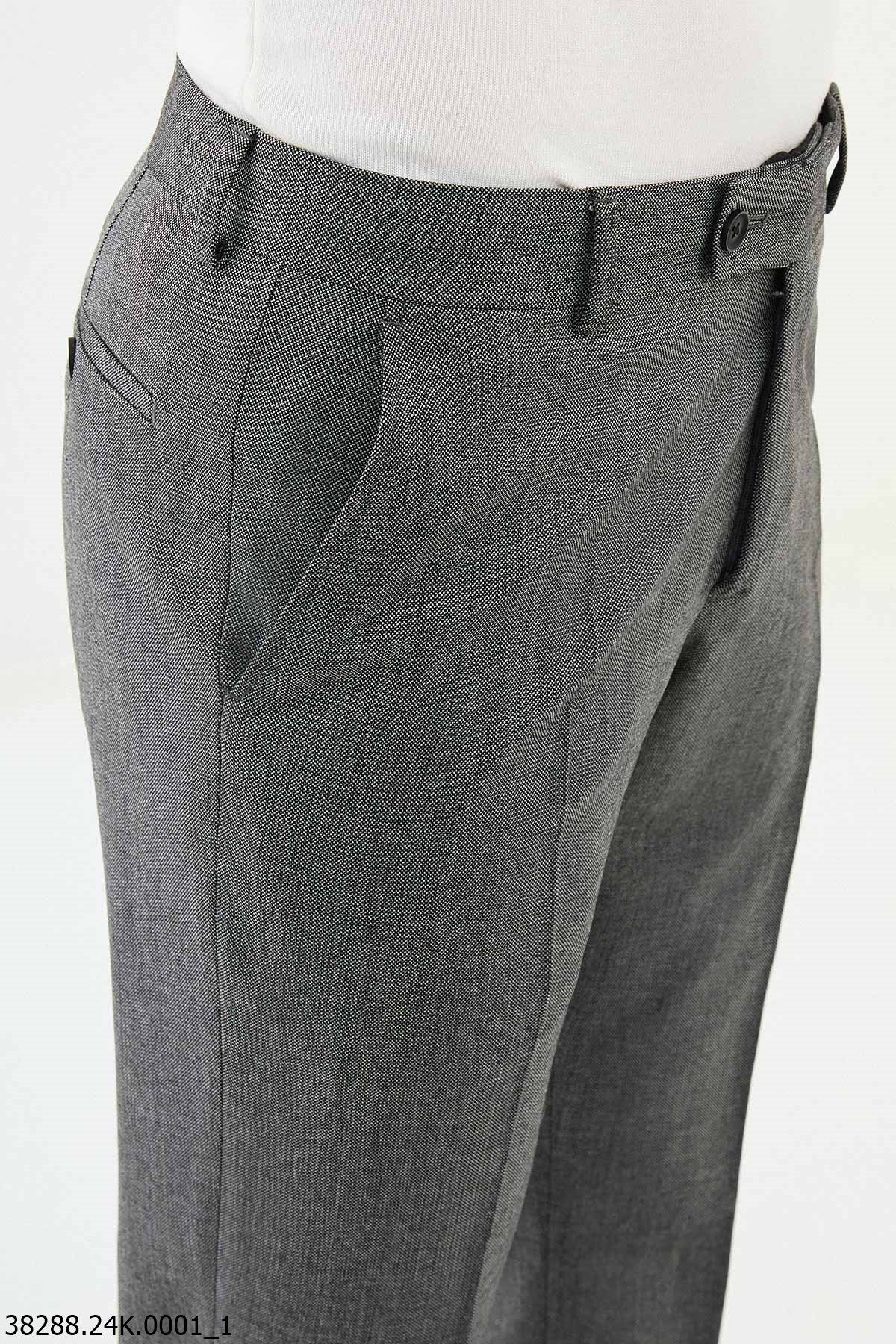 Men's Tailored Gray Slim-Fit Dress Pants.