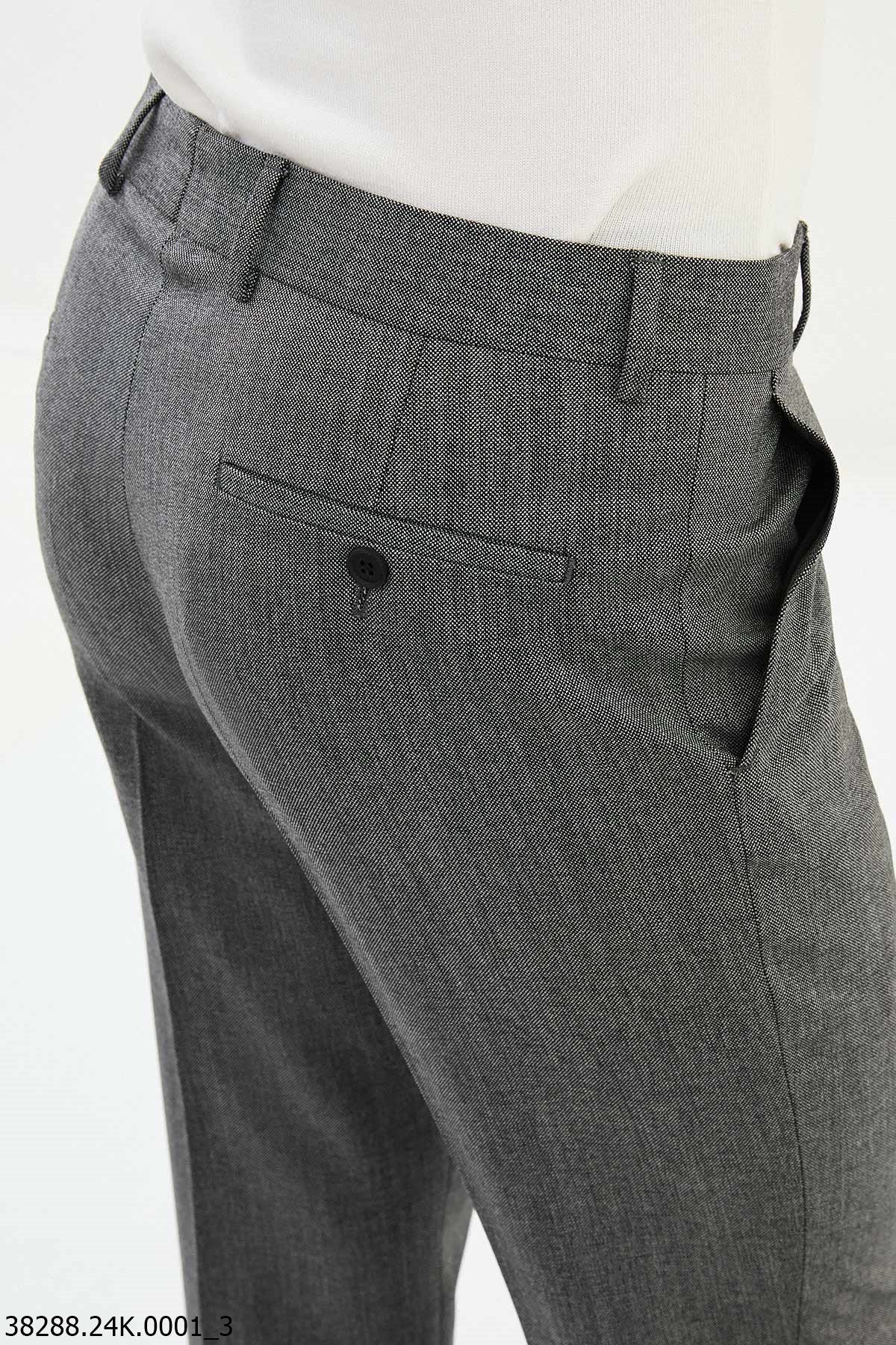 Men's Tailored Gray Slim-Fit Dress Pants.