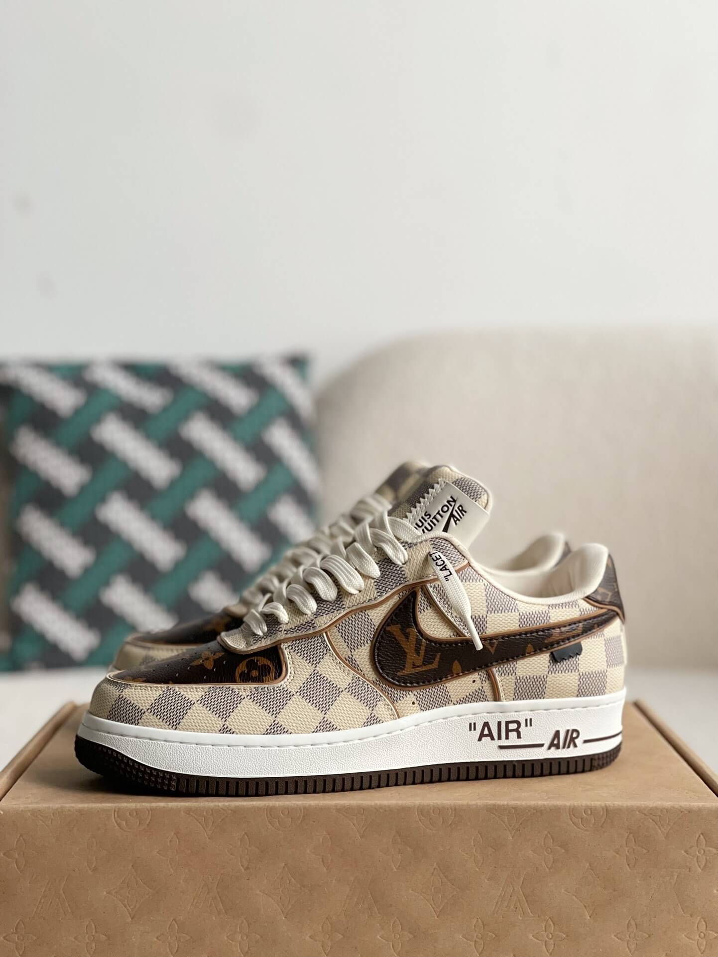 Adidași Nike x Louis Vuitton LV Air Force 1 Damier Canvas