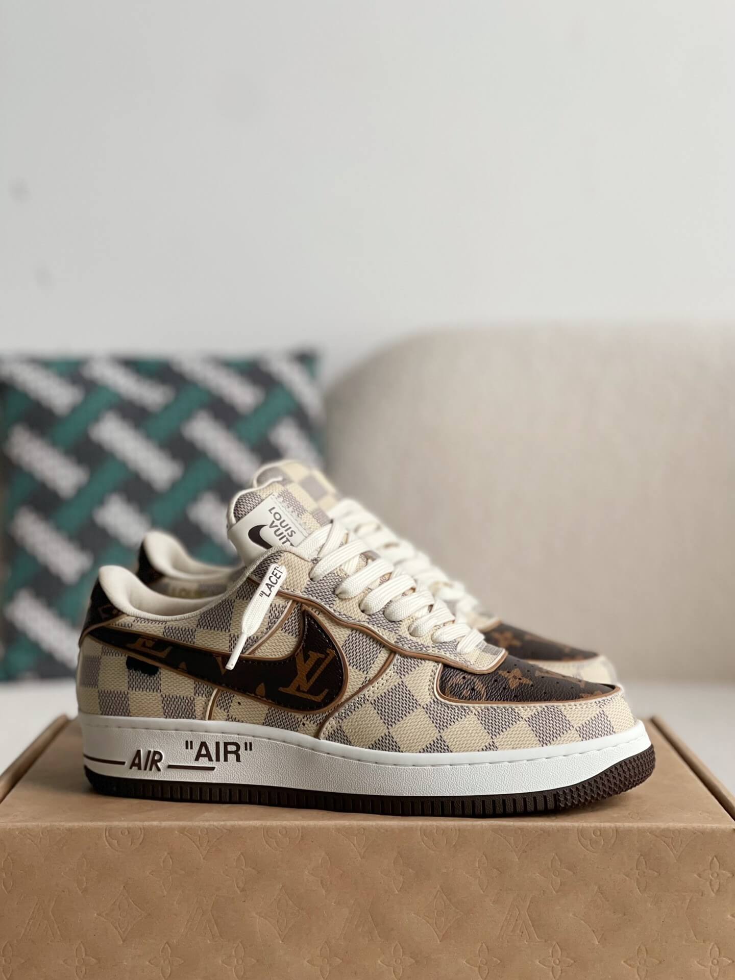 Adidași Nike x Louis Vuitton LV Air Force 1 Damier Canvas