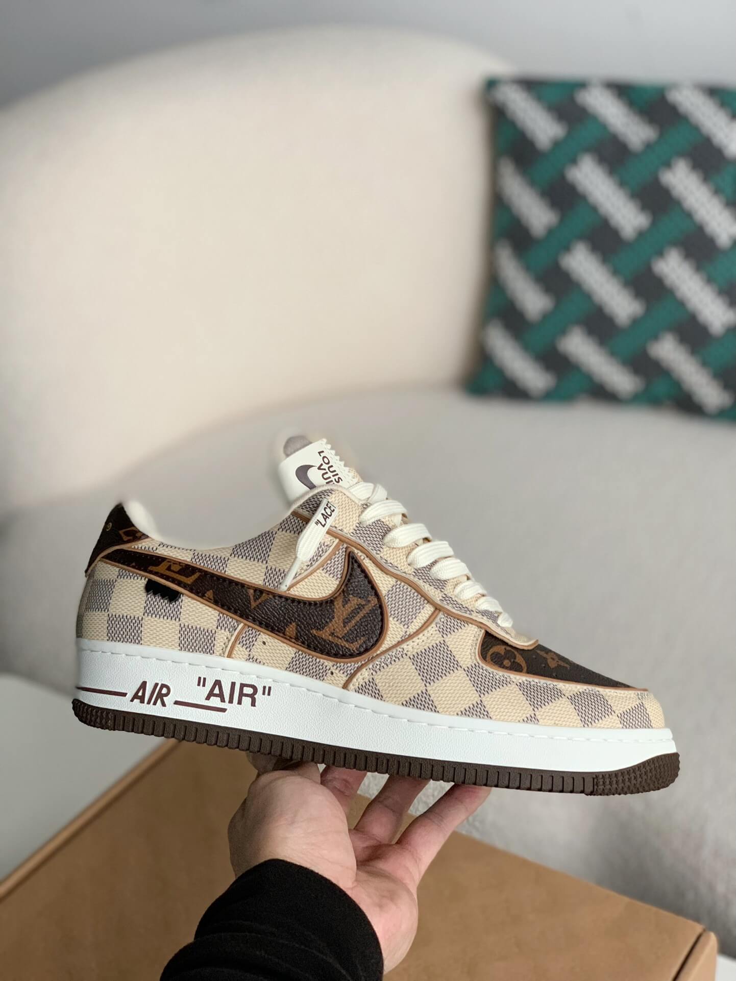 Adidași Nike x Louis Vuitton LV Air Force 1 Damier Canvas