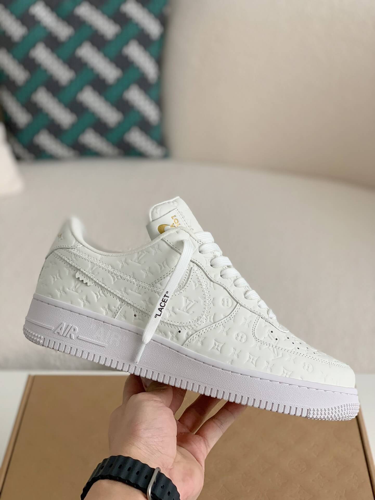 Baskets blanches Nike x Louis Vuitton LV Air Force 1 Monogram