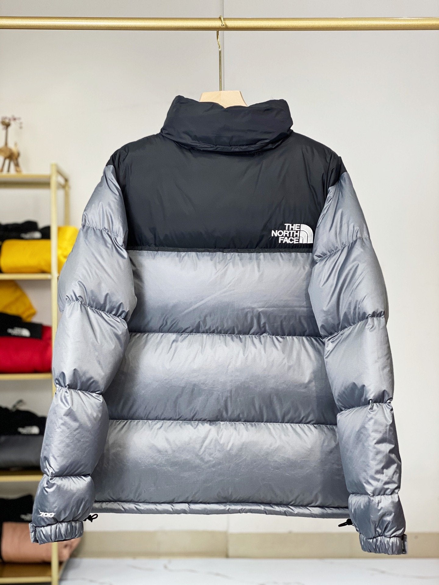 North Face-inspired 1996 Retro Nuptse Silver Black Jacket