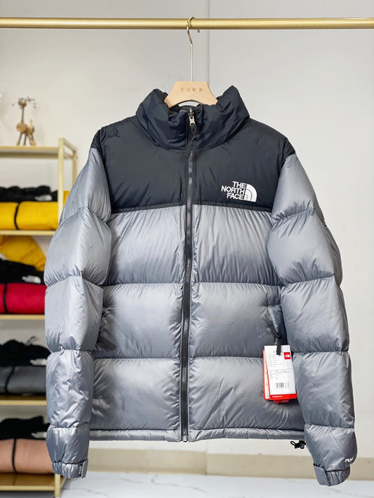 North Face-inspired 1996 Retro Nuptse Silver Black Jacket