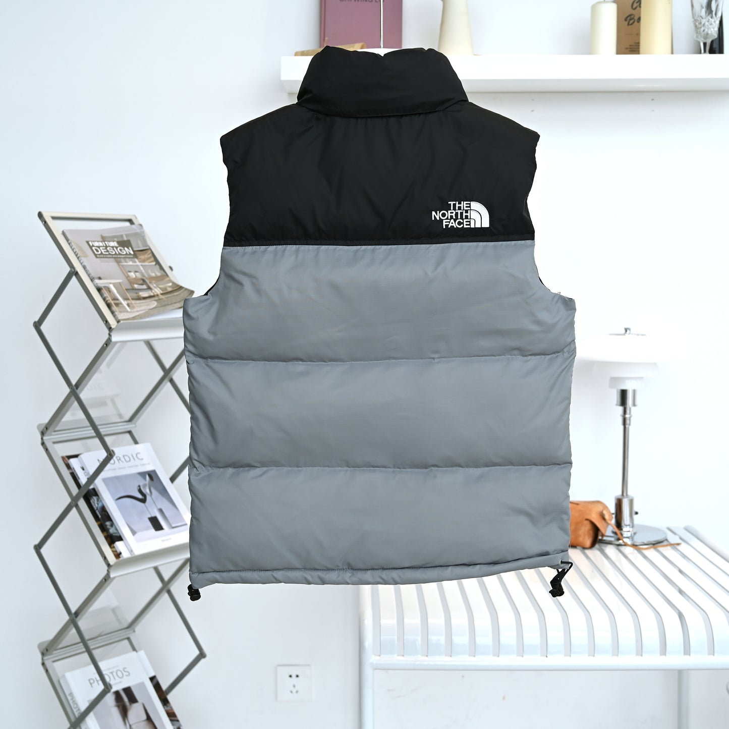 The North Face 1996 Retro Nuptse Gray Black Down Vest