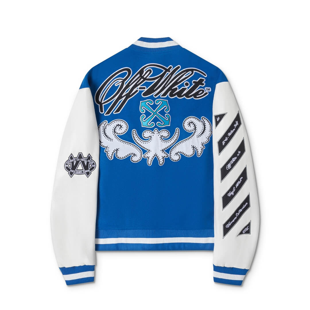 Off-White™ Royal Blue White Varsity Jacket