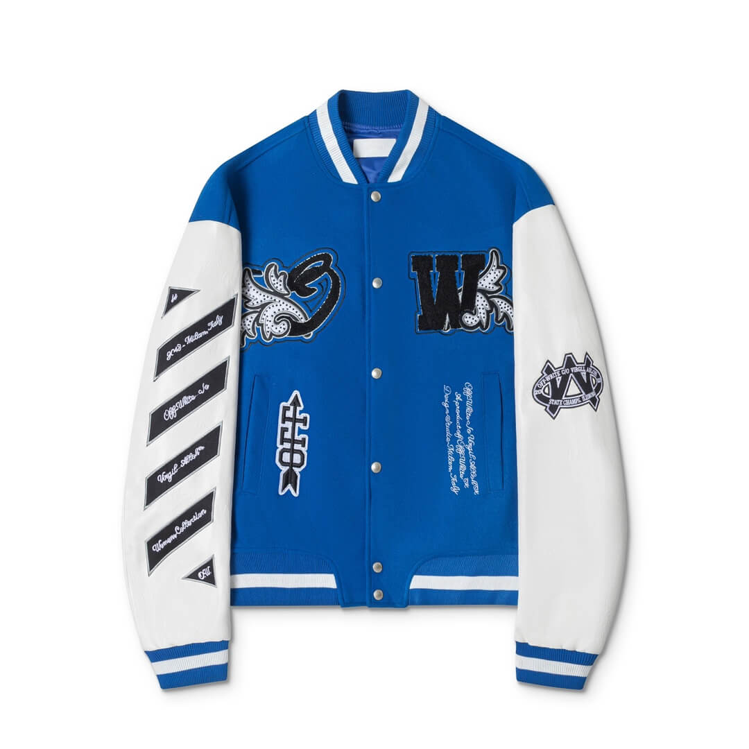 Off-White™ Royal Blue White Varsity Jacket