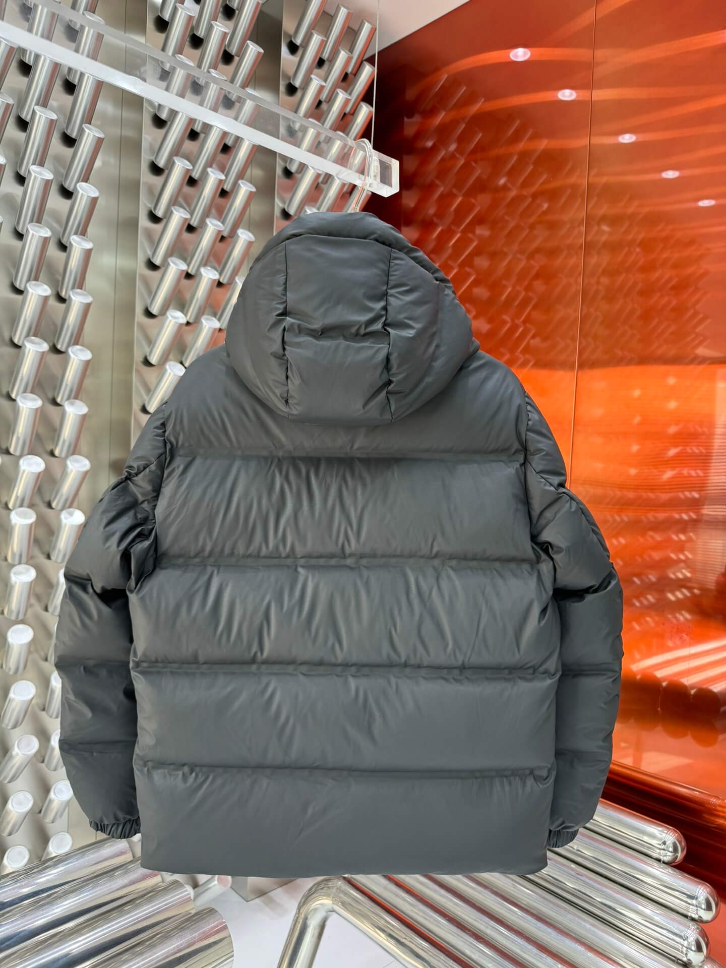 Prada Re-Nylon Black Hooded Down Jacket