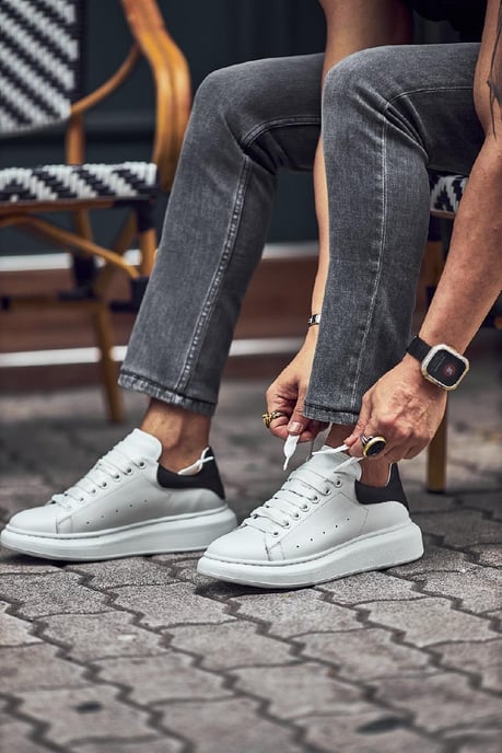 Premium White Leather Sneakers.