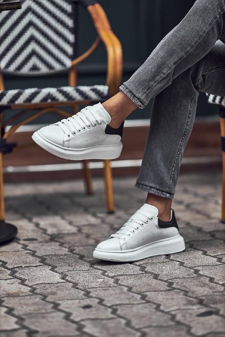 Premium White Leather Sneakers.