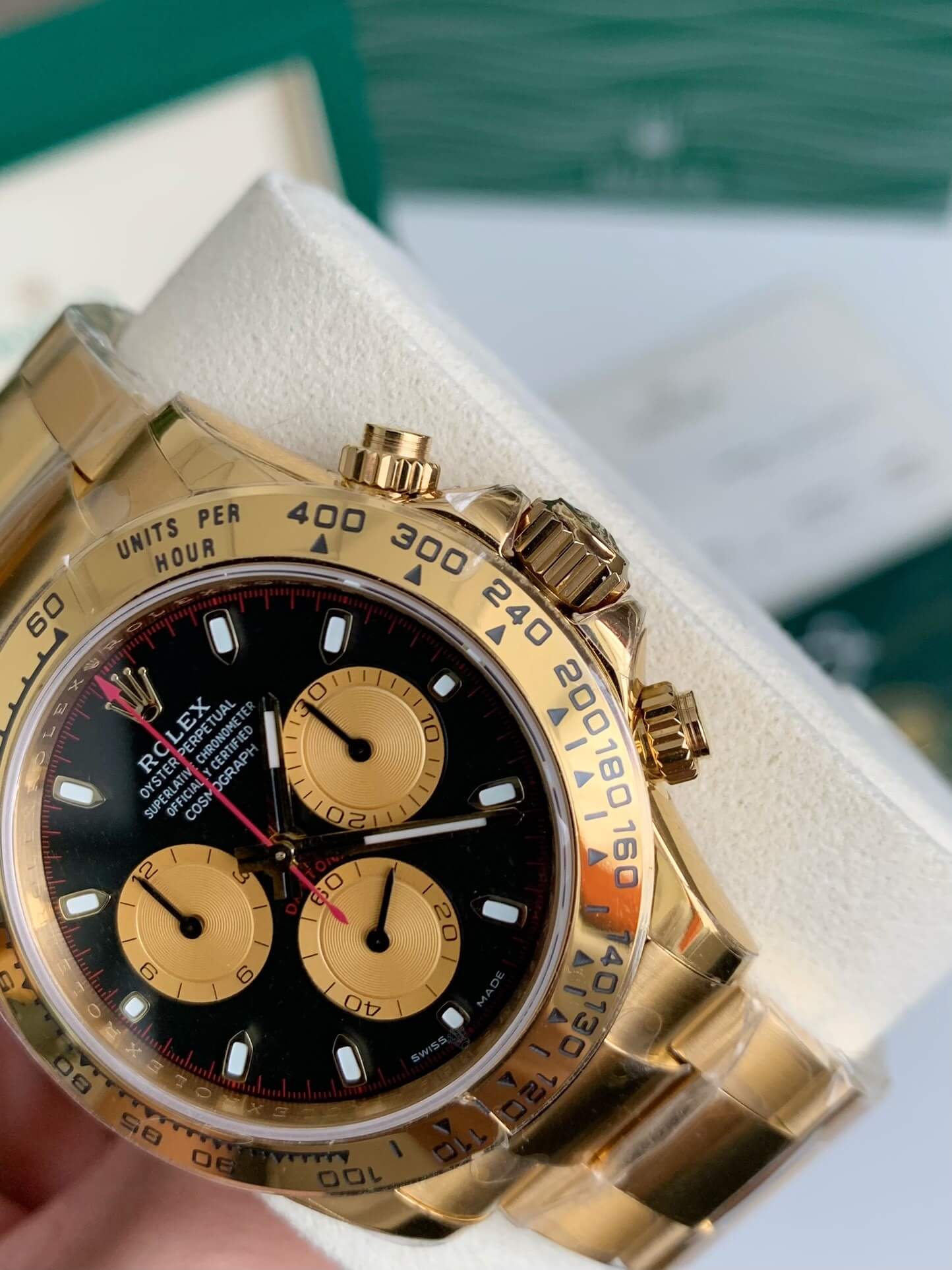 Rolex Cosmograph Daytona 18kt Ouro Amarelo Preto Champanhe